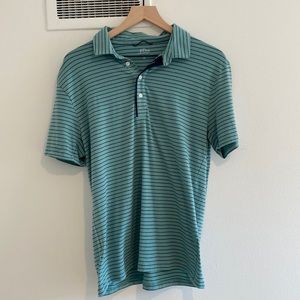 J. Crew Performance Polo - Teal & Navy Stripe